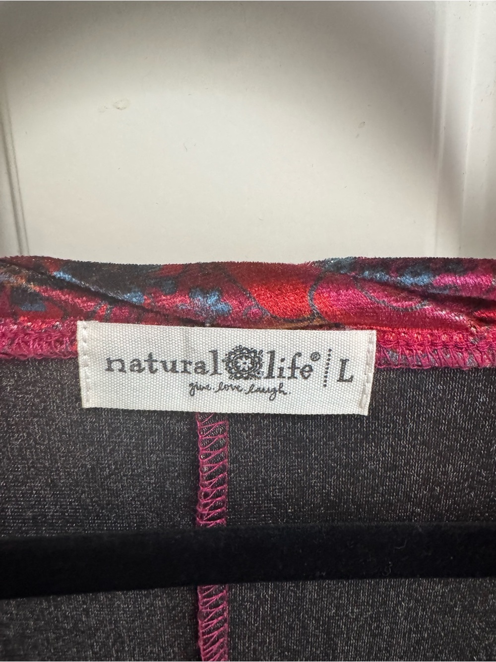 NATURAL LIFE Velvet Floral Scoop-Neck Mini Dress/ Tunic - Picture 2 of 5
